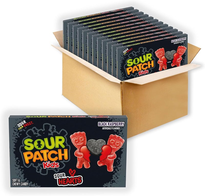 SOUR PATCH KIDS Sour Hearts Black Raspberry Candy - Image 1